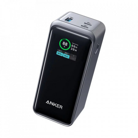 Acumulator extern Anker Prime 20.000 mAh 200W Smart Digital Display 2x USB-C 1x USB-A Negru