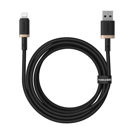 Cablu de Date USB la Lightning, 2.4A, 2m - Baseus Dura (P10377801U01-02) - Gold / Black