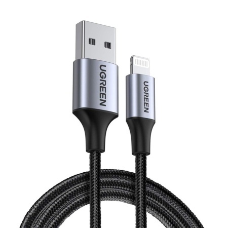 Cablu de Date USB la Lightning, Fast Charging 2.4A, 480Mbps, 1m - Ugreen US199 (60156) - Space Gray