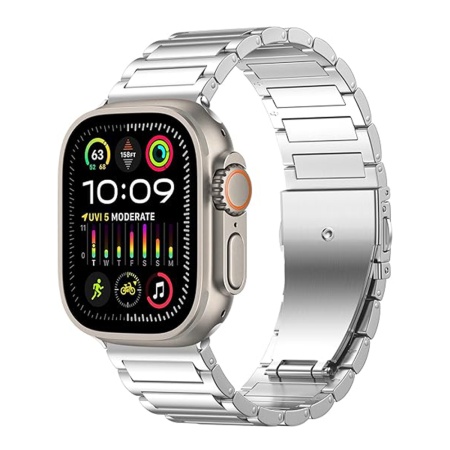 Curea pentru Apple Watch 1/2/3/4/5/6/7/8/9/10/SE/SE 2 (38/40/41/42mm) - Techsuit Watchband (W012) - Silver