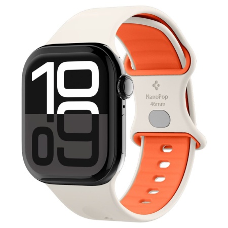 Curea pentru Apple Watch 1/2/3/4/5/6/7/8/9/10/SE/SE 2/Ultra/Ultra 2 (42/44/45/46/49mm) - Spigen Nano Pop - Orange Beige