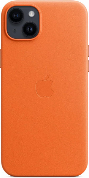 Husa de protectie Apple pentru iPhone 14 Plus Leather Case with MagSafe , Orange