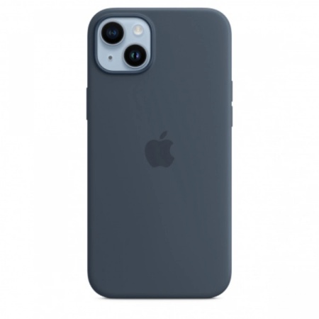Husa de protectie Apple Silicone Case MagSafe pentru iPhone 14 Plus, mpt53zm/a, Storm Blue