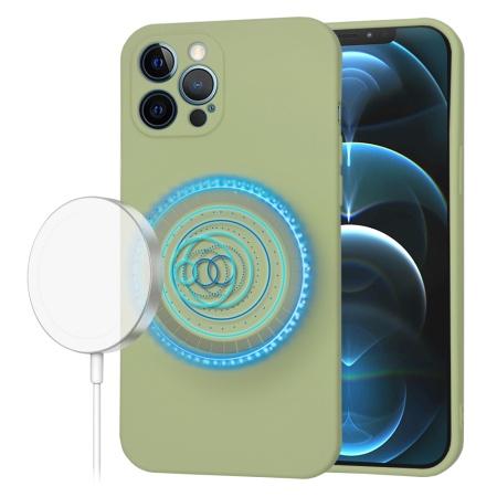 Husa pentru iPhone 12 Pro Max - Techsuit SoftFlex MagSafe - Matcha