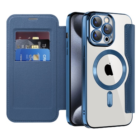 Husa pentru iPhone 15 Pro - Techsuit SmartMag Book Case - Blue