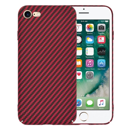 Husa pentru iPhone 7 / iPhone 8 / iPhone SE 2, SE 2020 / iPhone SE 3, SE 2022 - Techsuit Carbonite FiberShell - Red