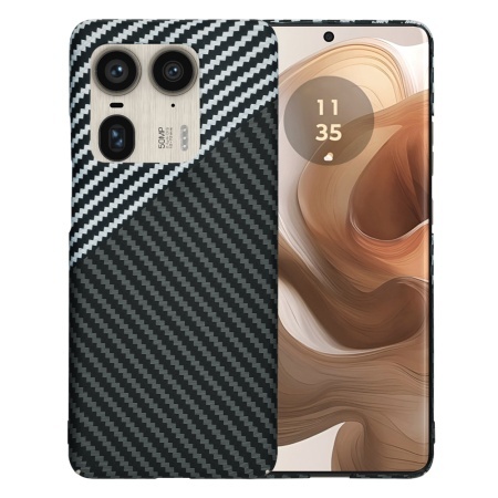 Husa pentru Motorola Edge 50 Ultra - Techsuit Carbonite FiberShell - Stealth Gray
