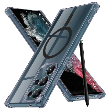 Husa pentru Samsung Galaxy S22 Ultra 5G - Techsuit Shockproof Clear Silicone MagSafe - Smoke Black