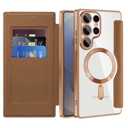Husa pentru Samsung Galaxy S25 Ultra - Techsuit SmartMag Book Case - Brown