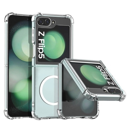 Husa pentru Samsung Galaxy Z Flip5 - Techsuit Shockproof Clear Silicone MagSafe - Clear