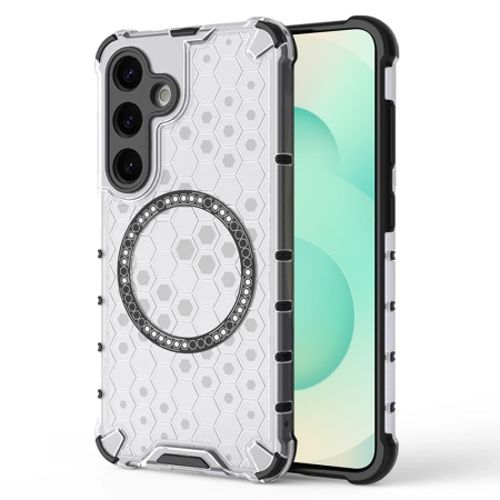 Husa transparenta pentru Samsung Galaxy S25 Plus - Techsuit HoneyComb Shield MagSafe - White