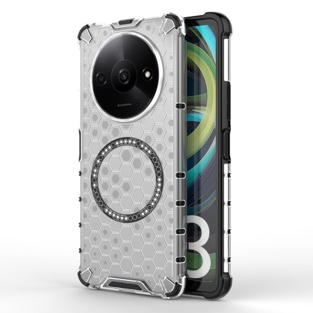 Husa transparenta pentru Xiaomi Redmi A3 / Redmi A3x - Techsuit HoneyComb Shield MagSafe - White