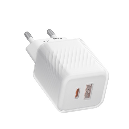 Incarcator pentru Priza, 35W, GaN, USB, USB-C - Blueo Dual Port - White