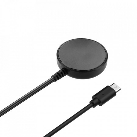 Incarcator pentru Samsung Galaxy Watch 3/4/5, Type-C, 2.5W, Metal Case - Techsuit (TSC22) - Black