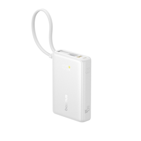 Baterie externa 10000mAh Type-C, USB, 45W, Fast Charging, Cablu Type-C - Baseus PicoGo (P10076803213-00) - White