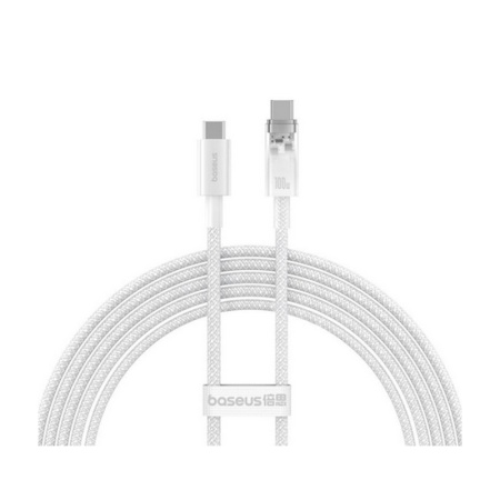 Cablu Baseus Explorer Fast charge Control Temperatura USB-C 100W 1m alb