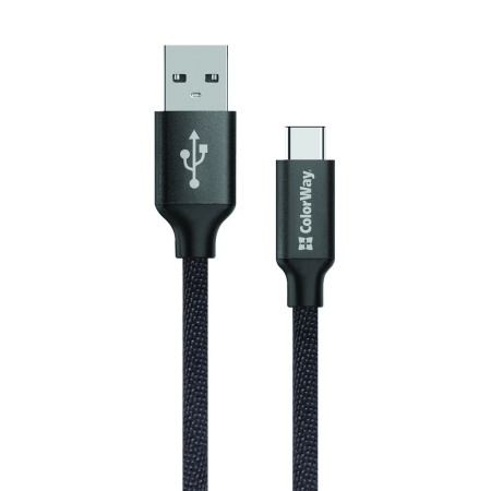 Cablu Date, USB la Type-C, 2.1A, 1m - ColorWay (CW-CBUC003-BK) - Black