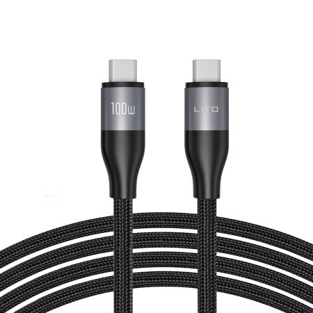 Cablu de Date Type-C la Type-C, Fast Charging, 480Mbps, 100W - Lito (LD23CC) - Grey