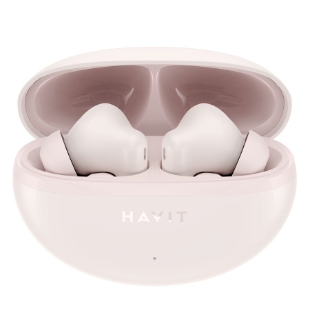 Casti fara Fir Bluetooth 5.4, TWS, ENC, Type-C, 400mAh - Havit (TW986) - Pink