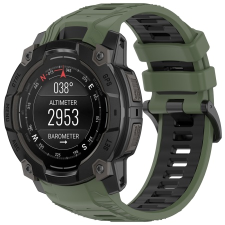 Curea pentru Garmin Instinct 3 45mm / Instinct 3 45 Solar - Techsuit Watchband 22mm (W077) - Green