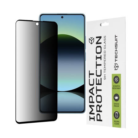 Folie pentru Xiaomi Redmi Note 14S - Techsuit 111D Privacy Full Glue - Black