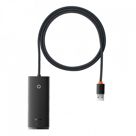 Hub USB to 4x USB3.0, Type-C, 2m - Baseus Lite Series (WKQX030201) - Black
