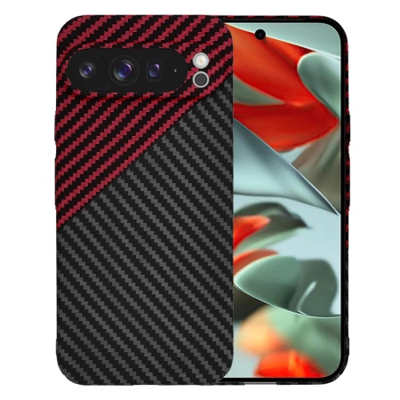 Husa pentru Google Pixel 9 Pro XL - Techsuit Carbonite FiberShell - Red Vortex