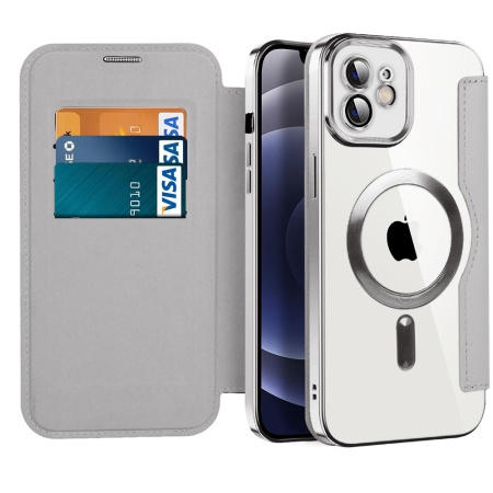 Husa pentru iPhone 12 - Techsuit SmartMag Book Case - Gray