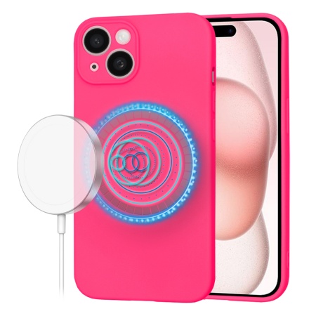 Husa pentru iPhone 15 - Techsuit SoftFlex MagSafe - Hot Pink