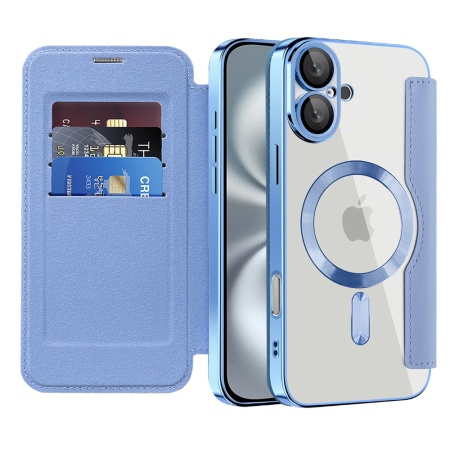 Husa pentru iPhone 16 Plus - Techsuit SmartMag Book Case - Light Blue