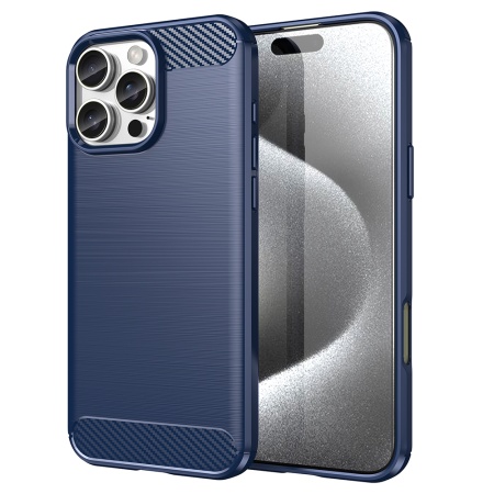 Husa pentru iPhone 16 Pro - Techsuit Carbon Silicone - Blue