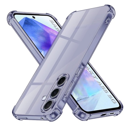 Husa pentru Samsung Galaxy A55 5G - Techsuit Shockproof Clear Silicone - Smoke Black