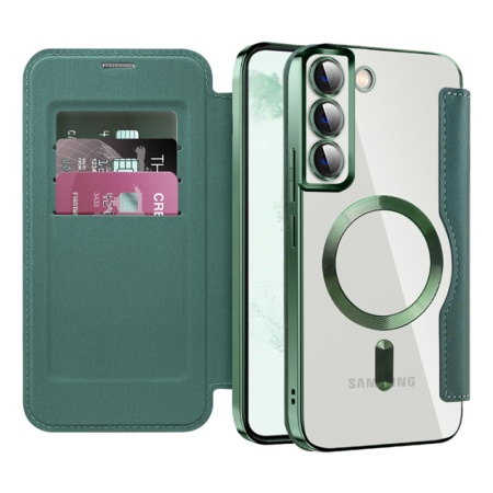 Husa pentru Samsung Galaxy S22 Plus 5G - Techsuit SmartMag Book Case - Green
