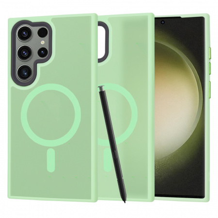 Husa pentru Samsung Galaxy S23 Ultra - Techsuit HaloFrostÂ MagSafe Series - Light Green