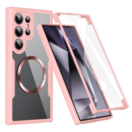Husa pentru Samsung Galaxy S24 Ultra + Folie - Techsuit ColorVerse 360 MagSafe Series - Pink