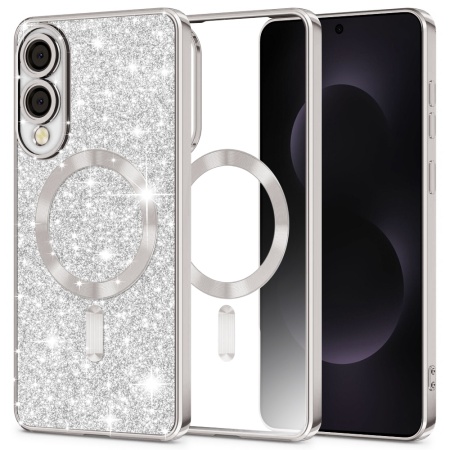 Husa pentru Samsung Galaxy S25 Edge - Techsuit Luxury Glitter MagSafe - Silver