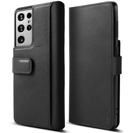 Husa tip portofel Ringke Folio Signature+ pentru Samsung Galaxy S21 Ultra Negru