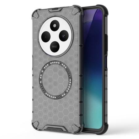 Husa transparenta pentru Xiaomi Redmi 14C / Poco C75 - Techsuit HoneyComb Shield MagSafe - Black