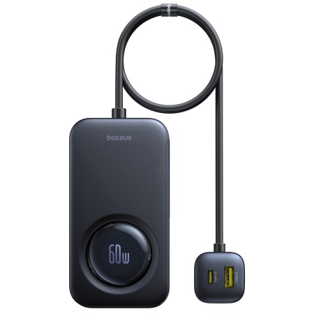 Incarcator Masina, Type-C, USB, 105W + Extensie Cablu 60W - Baseus PrimeTrip VW1 (C00069000121-00) - Black