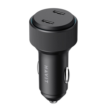 Incarcator pentru Masina, 2x Type-C, PD30W, 3A - Havit (CC2014) - Black