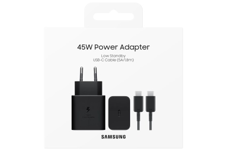 Incarcator Samsung EP-T4511XBEGEU, Super Fast Charging (Max. 45W), Cablu Type-C 1.8m inclus, Black