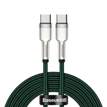 Cablu Baseus Cafule Series Metal USB-C la USB-C, 100W, 2m, Alb