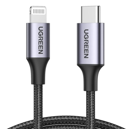 Cablu de Date USB-C la Lightning, Fast Charging, 3A, 480Mbps, 1m - Ugreen US304 (60759) - Space Gray