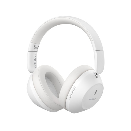 Casti Over-Ear, Sound Isolation, Bletooth 5.3, Foldable, Bass 30 Max, Type-C - Baseus Bass 30 Max (A00070700211-00) - Moon White