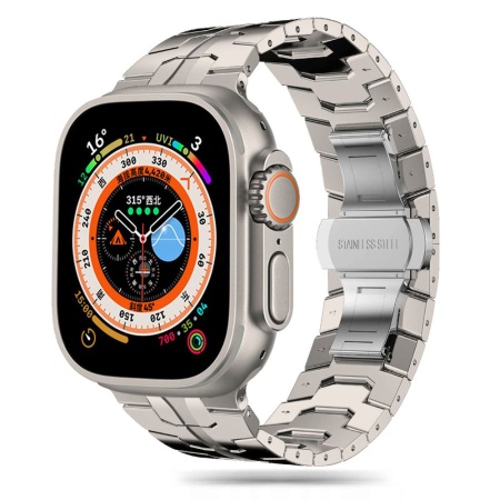 Curea pentru Apple Watch 1/2/3/4/5/6/7/8/9/10/SE/SE 2/Ultra/Ultra 2 (42/44/45/46/49mm) - Techsuit Watchband (W063) - Titanium