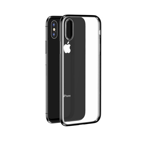 Husa Benks iPhone Xs Max Electroplated Transparent/Negru