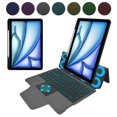 Husa cu Tastatura pentru iPad Air 11 (2024) + folie - Techsuit KeyTab Pro - Black