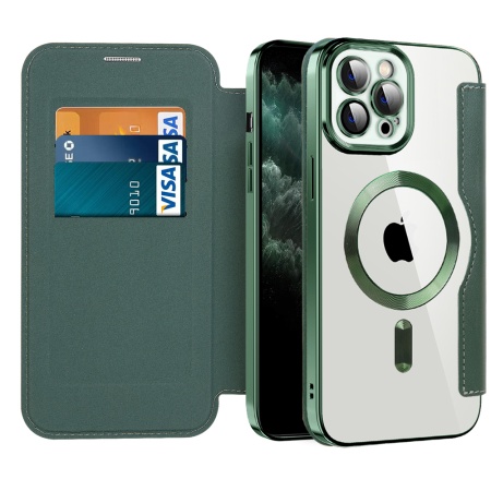 Husa pentru iPhone 11 Pro Max - Techsuit SmartMag Book Case - Green