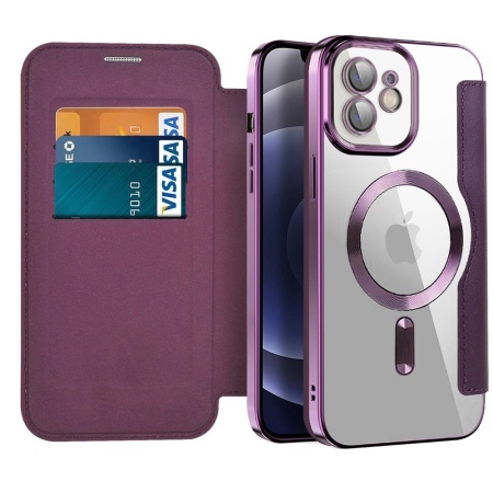 Husa pentru iPhone 12 - Techsuit SmartMag Book Case - Purple