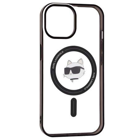 Husa pentru iPhone 15 - Karl Lagerfeld IML MagSafe (KLHMP15SHCHNOTK) - Transparent Choupette`s Head